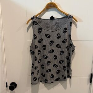 Torrid Charcoal Skull Pattern Tank Top size 1X